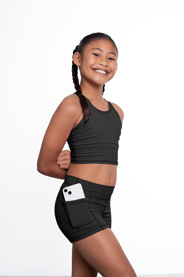 Gmd Luxe Ellidy Black Crop Top