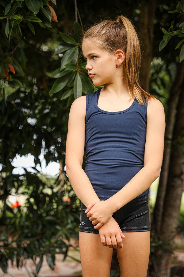 Gmd Luxe Navy Blue Racer Back Singlet