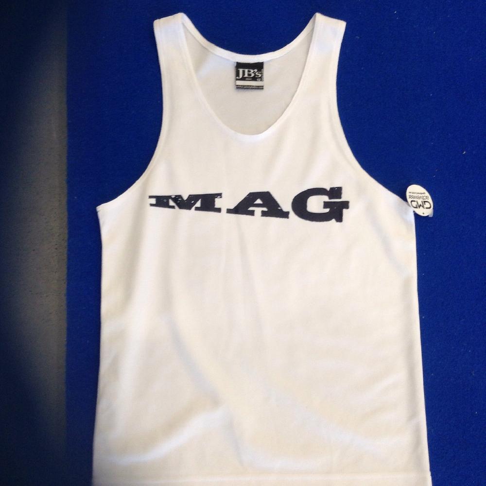 gmd MAG white training singlet