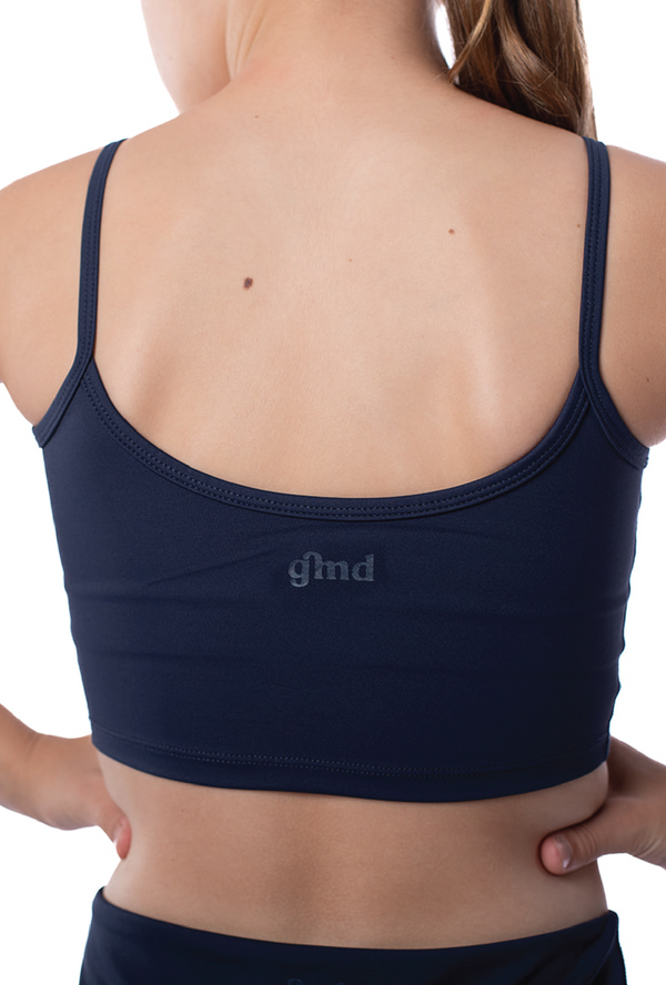 Gmd Navy Longline Crop Top