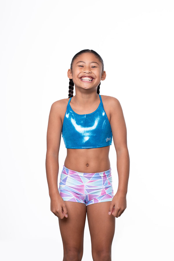 Gmd Ocean Blue Mystique T-Back Crop Top