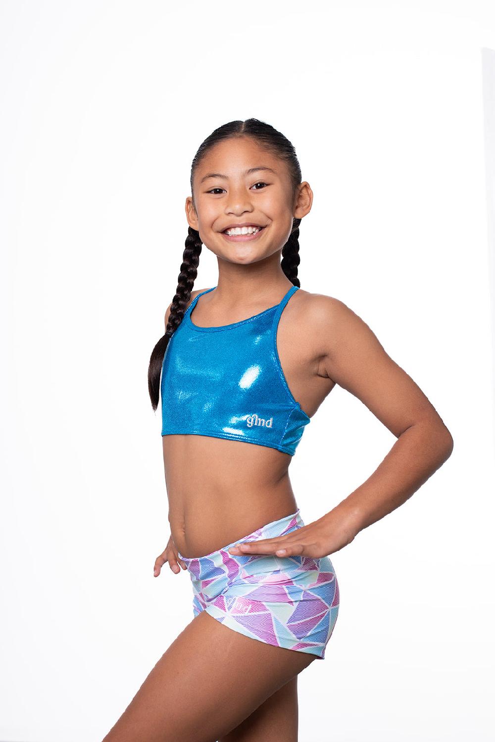 gmd Ocean Blue Mystique T-Back Crop Top