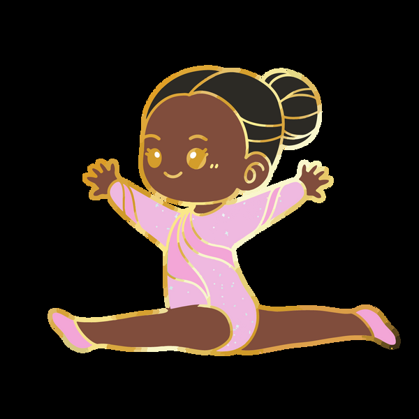 Gmd Pink Glitter Gymnast Split Leap Pin
