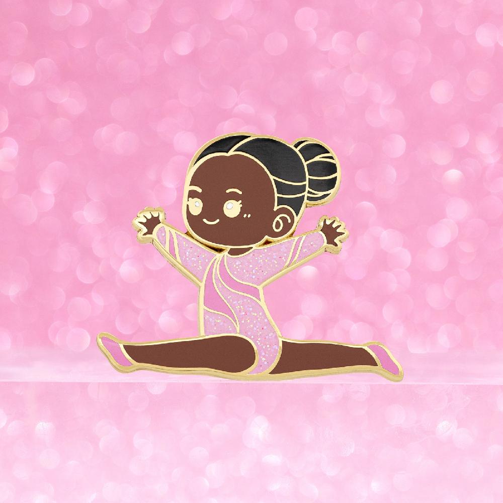 gmd Pink Glitter Gymnast Split Leap Pin