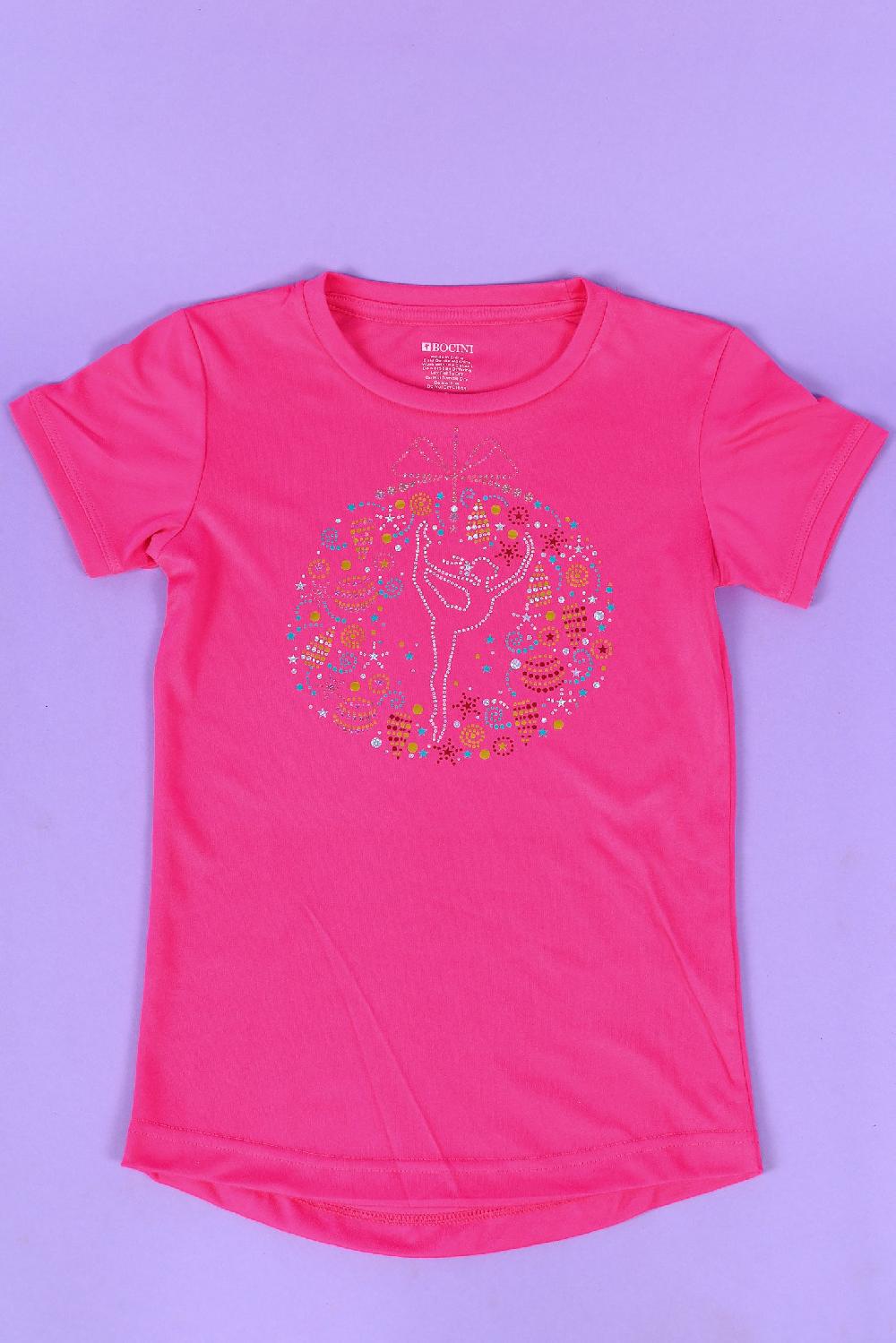 gmd Pink Gymnastics Bauble Christmas Tee