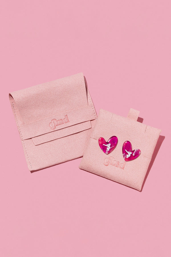 Gmd Pink Heart Gymnast Earrings
