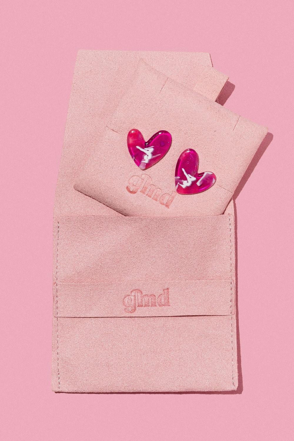 gmd Pink Heart Gymnast Earrings
