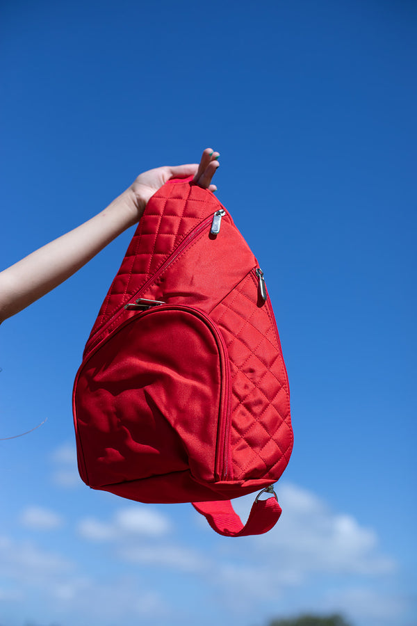 Gmd Red Quilted Sling Bag