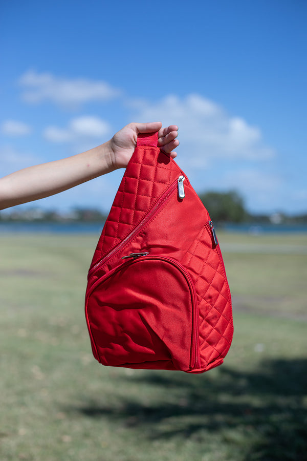 Gmd Red Quilted Sling Bag