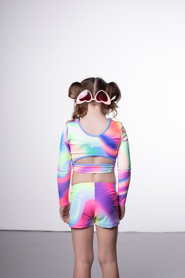 Gmd Sprinkles Long Sleeve Crop Top