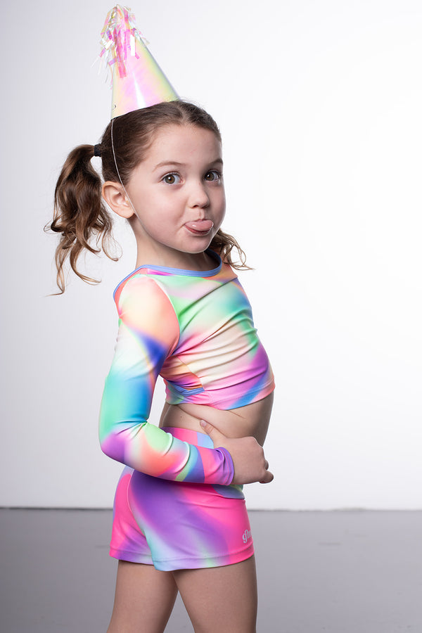 Gmd Sprinkles Long Sleeve Crop Top