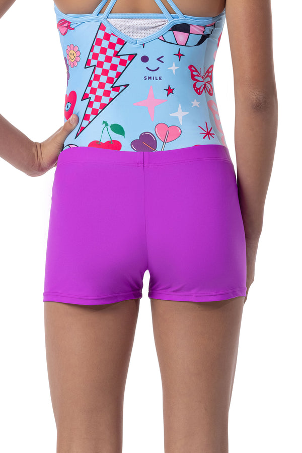 Gmd Starburst Purple Lycra Shorts