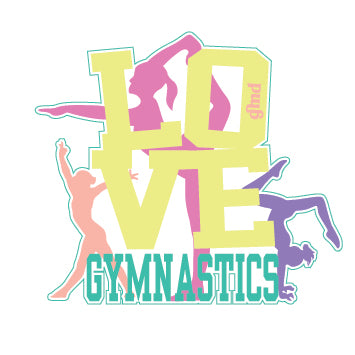 gmd Sticker Die Cut- LOVE Gymnastics Pastel