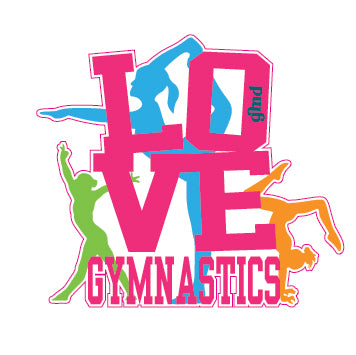 gmd Sticker Die Cut- LOVE Gymnastics Pink