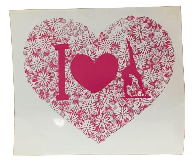 gmd Sticker - I heart Gymnastics - Pink flower