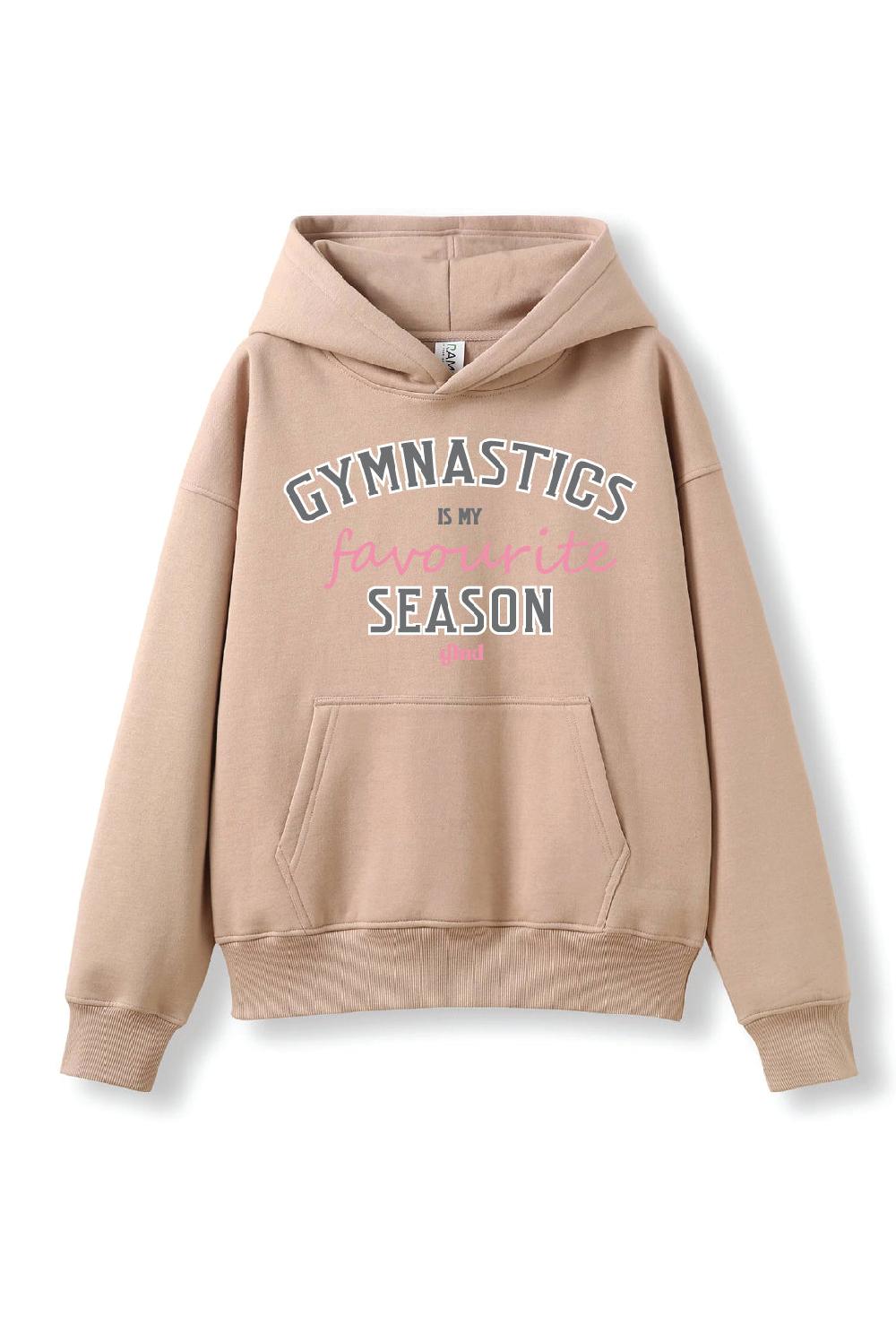 gmd Gymnastics is My Favourite Season Oversized Hoodie- Latte