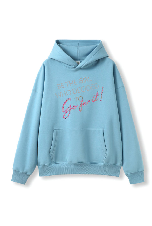 Gmd Sequin "Be The Girl Who Decided To Go For It"- Oversized Hoodie