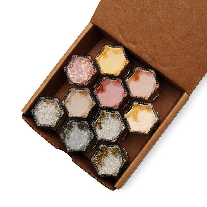 Gneiss Spice Custom Magnetic Spice Jars — 7 Glass Jars Filled With Spices