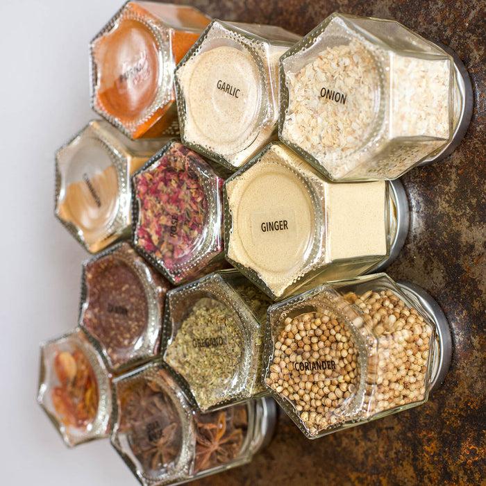 gneiss spice Farmhouse Kitchen Magnetic Spice Rack – Custom 12-Jar Set with Organic Spices