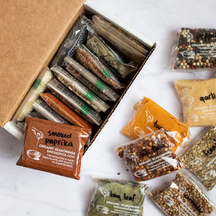 Gneiss Spice 'Foodie' Gift Bundle — Empty Magnetic Jars & Gift Certificate For Organic Refills