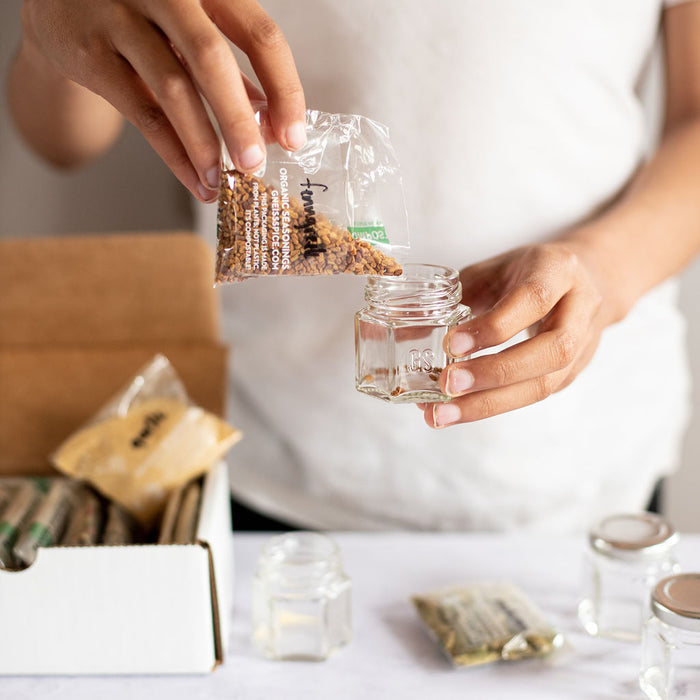 Gneiss Spice 'Foodie' Gift Bundle — Empty Magnetic Jars & Gift Certificate For Organic Refills