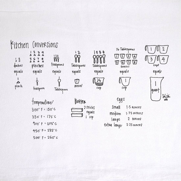 Gneiss Spice Kitchen Measurements Tea Towel