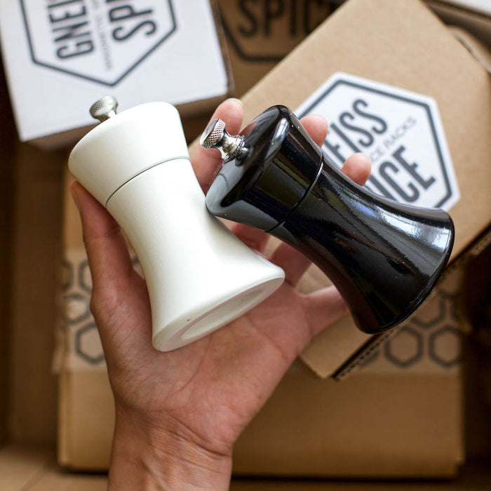 Gneiss Spice Grinder Pair — Tuxedo Salt & Pepper Mill Set