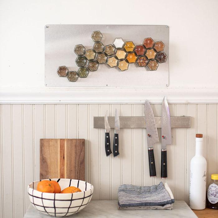 Gneiss Spice Pantry Essentials Bundle — 24 Standard Organic Spices In Magnetic Jars & Spice Tools