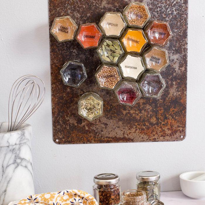 Gneiss Spice Rustic Wall Base For Spice Storage (Jars Not Included)