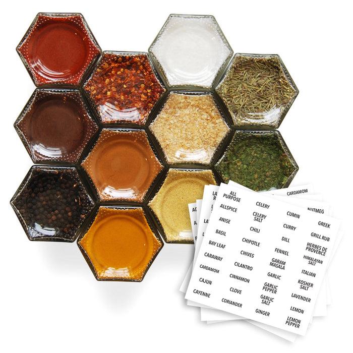 gneiss spice The Basic Spice Kit - 12 Magnetic Spice Jars Filled with Organic Spices