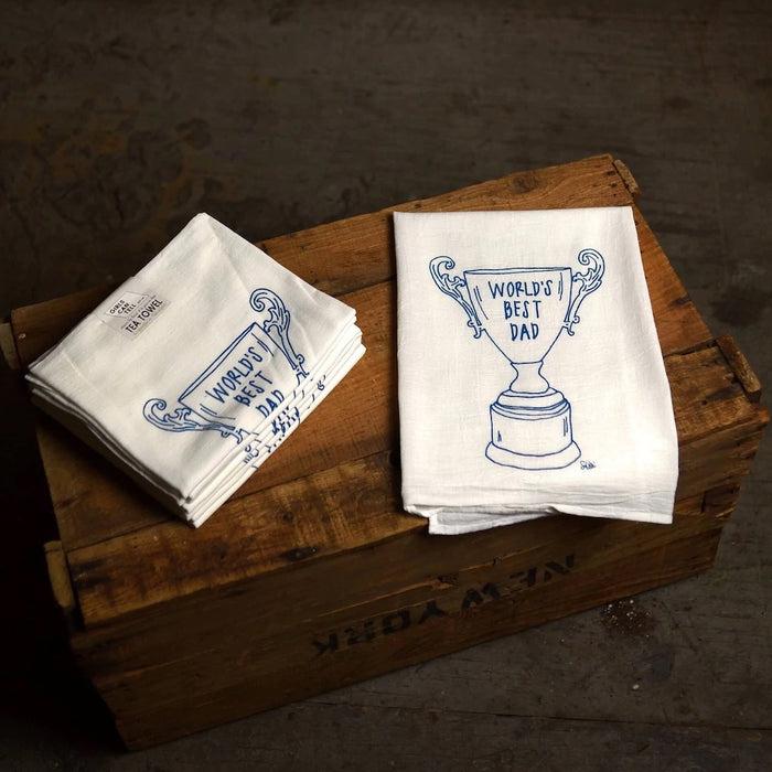 Gneiss Spice "World's Best" Mom Dad Or Grandparent Tea Towel