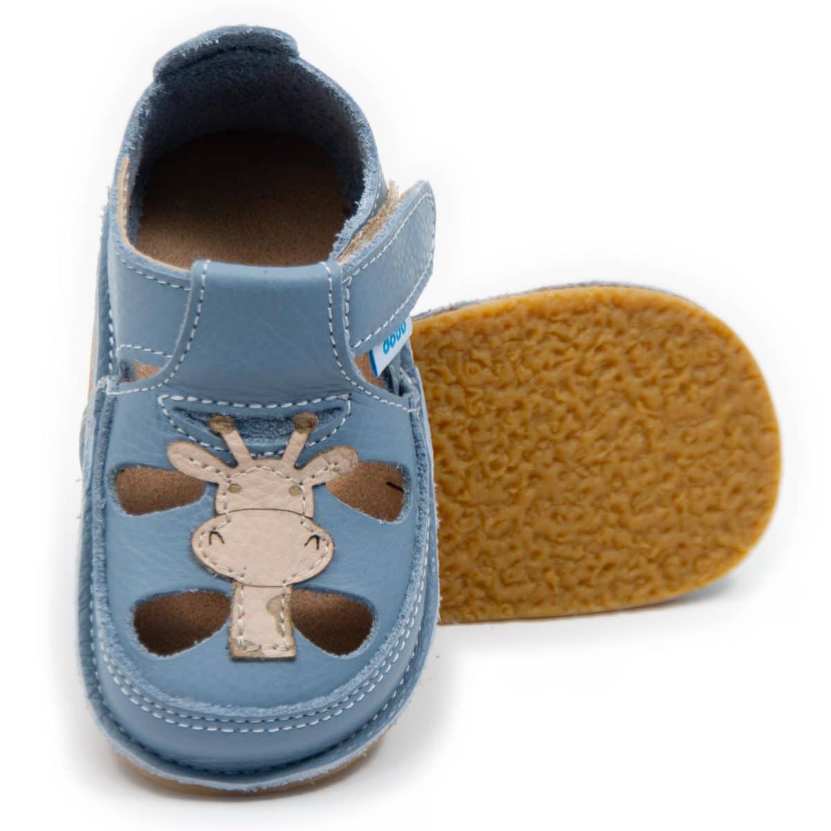 go barefoot Dodo Sandals Giraffe / Baby Blue
