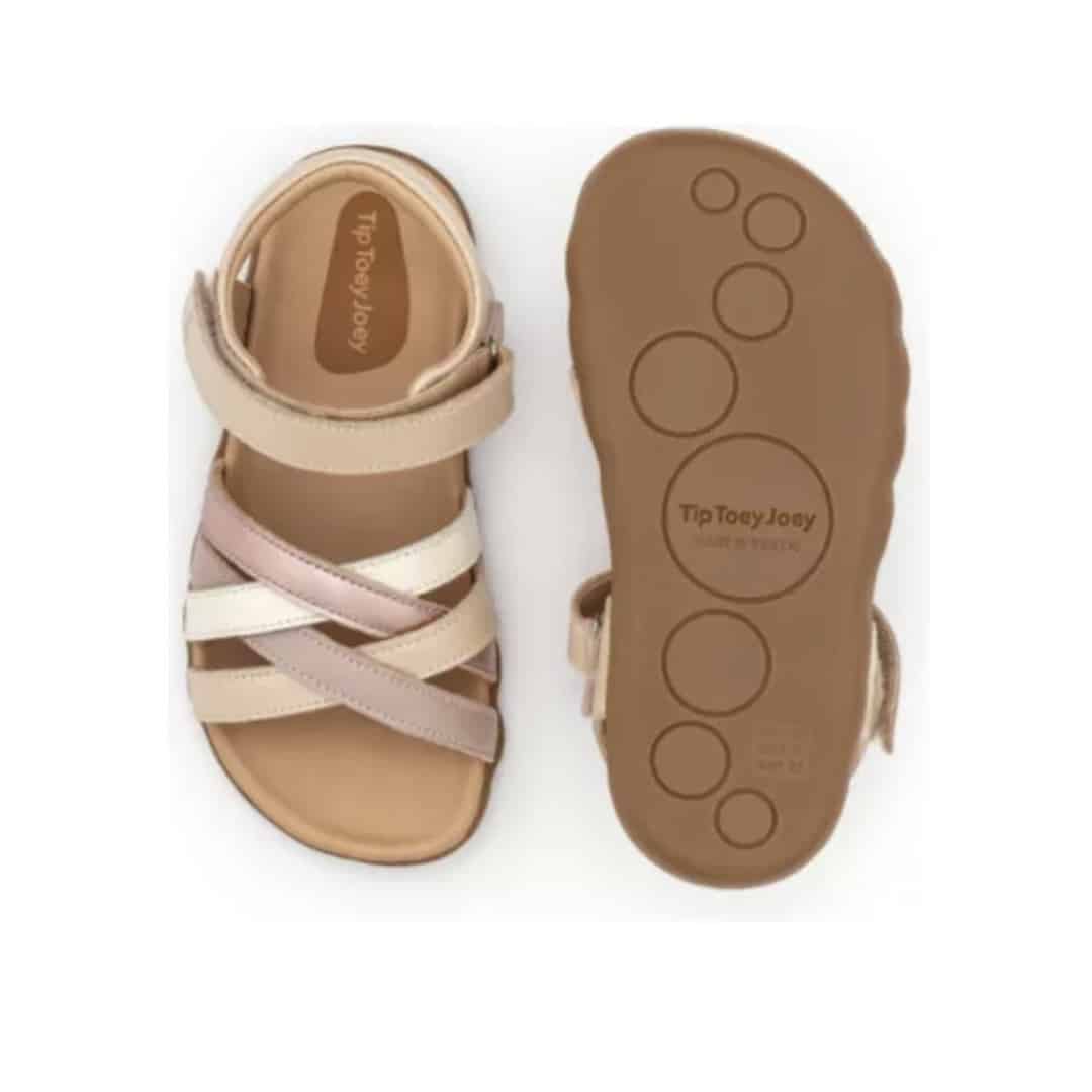 go barefoot Tip Toey Joey – Criss Cross – Pink Pearl / White and Pink Dream