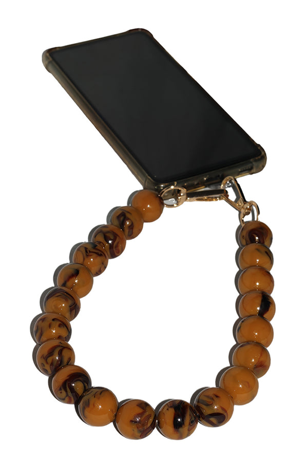 Goddiva Acrylic Ball Phone Strap - Brown By Goddiva Accessories
