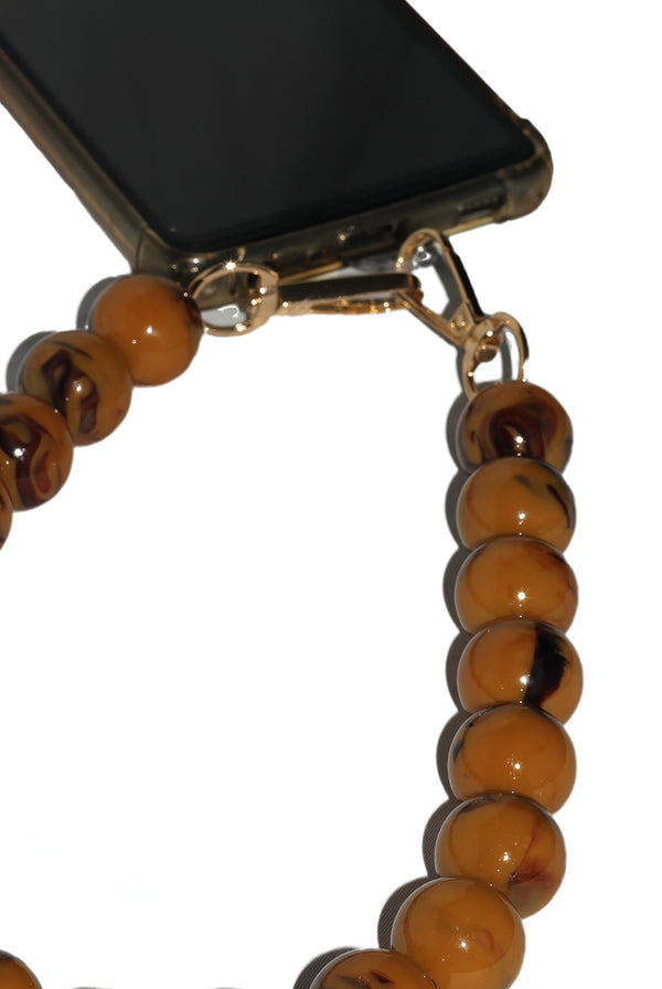 Goddiva Acrylic Ball Phone Strap - Brown By Goddiva Accessories