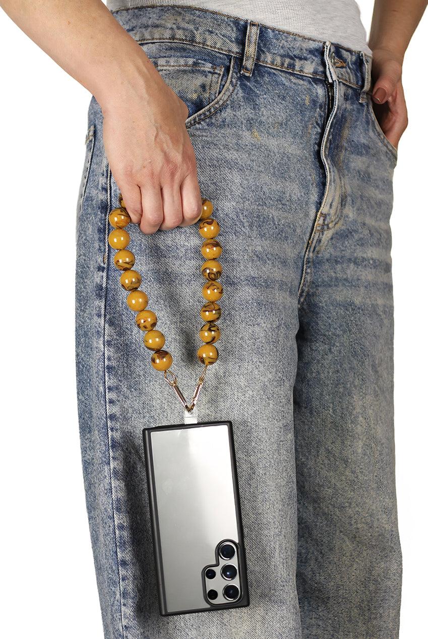 goddiva Acrylic Ball Phone Strap - Brown by Goddiva Accessories