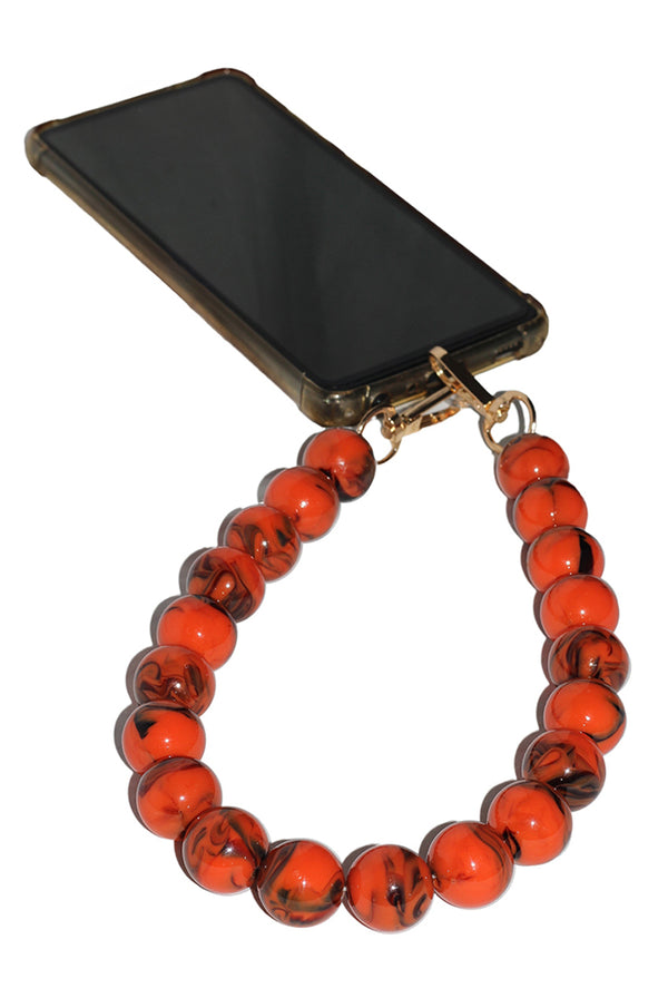 Goddiva Acrylic Ball Phone Strap - Orange By Goddiva Accessories