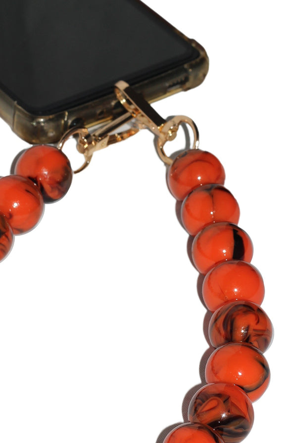Goddiva Acrylic Ball Phone Strap - Orange By Goddiva Accessories