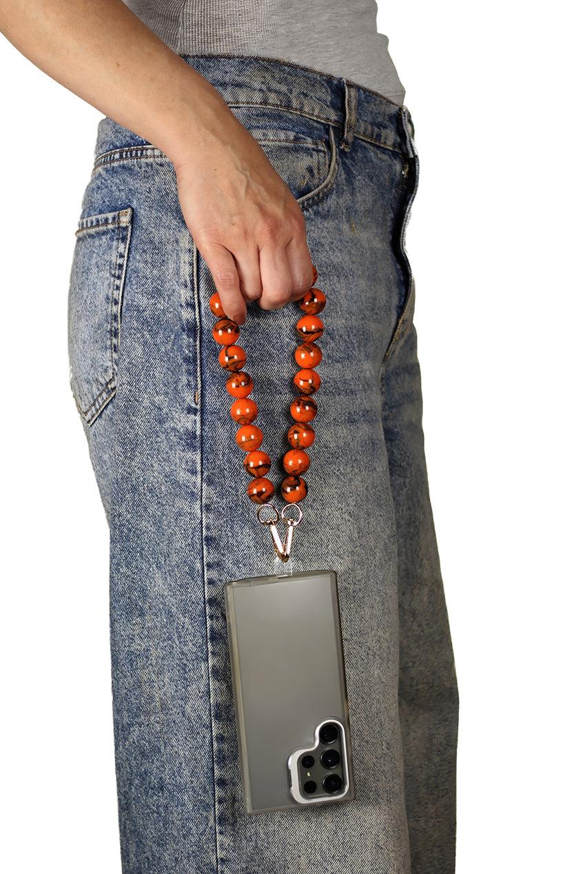 goddiva Acrylic Ball Phone Strap - Orange by Goddiva Accessories