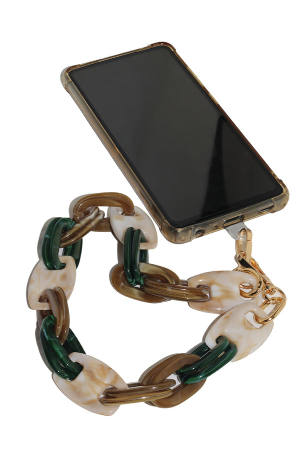 Goddiva Acrylic Chain Phone Strap - Brown Mix By Goddiva Accessories