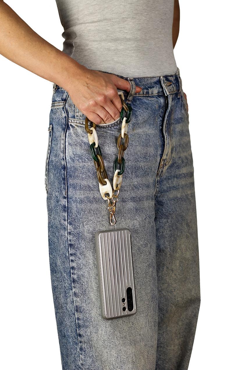 goddiva Acrylic Chain Phone Strap - Brown Mix by Goddiva Accessories