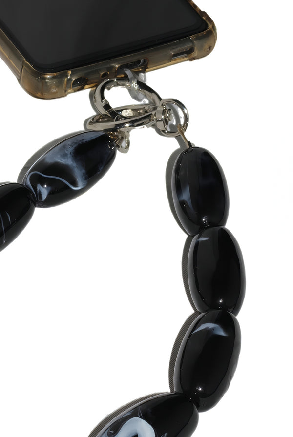 Goddiva Acrylic Gemstone Phone Strap - Black By Goddiva Accessories