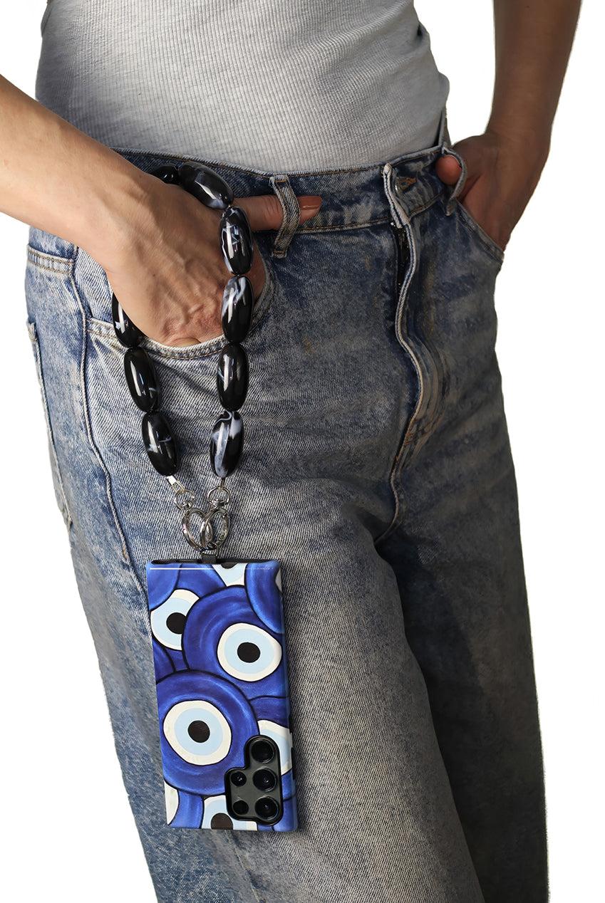 goddiva Acrylic Gemstone Phone Strap - Black by Goddiva Accessories