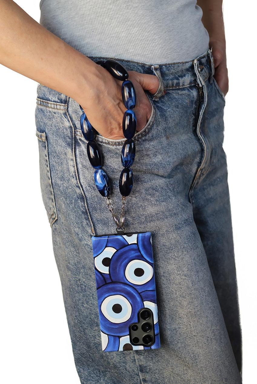 goddiva Acrylic Gemstone Phone Strap - Blue by Goddiva Accessories