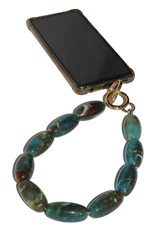 Goddiva Acrylic Gemstone Phone Strap - Green By Goddiva Accessories