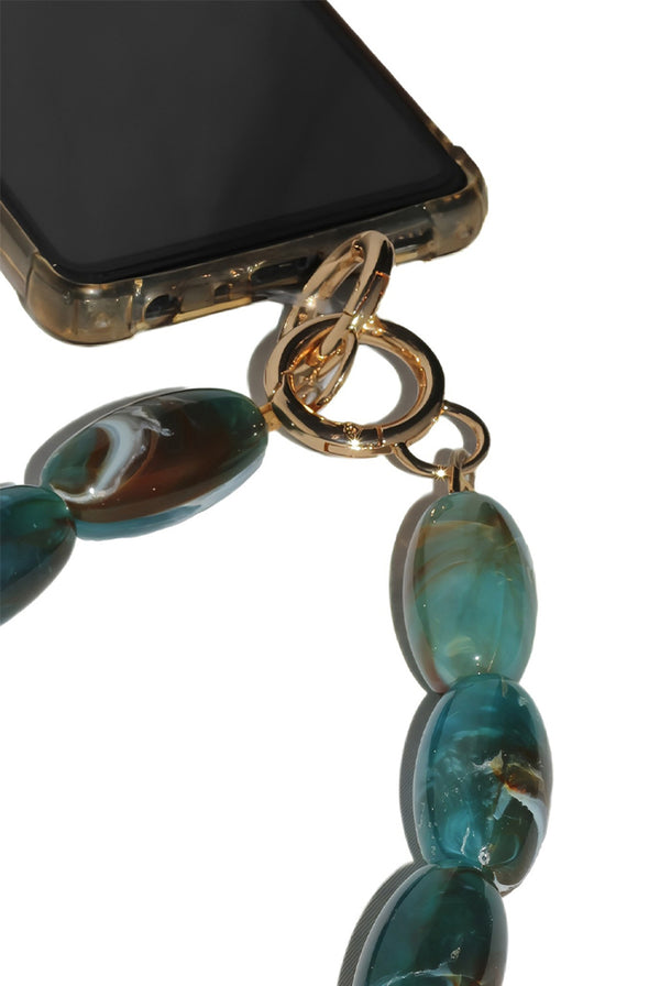 Goddiva Acrylic Gemstone Phone Strap - Green By Goddiva Accessories
