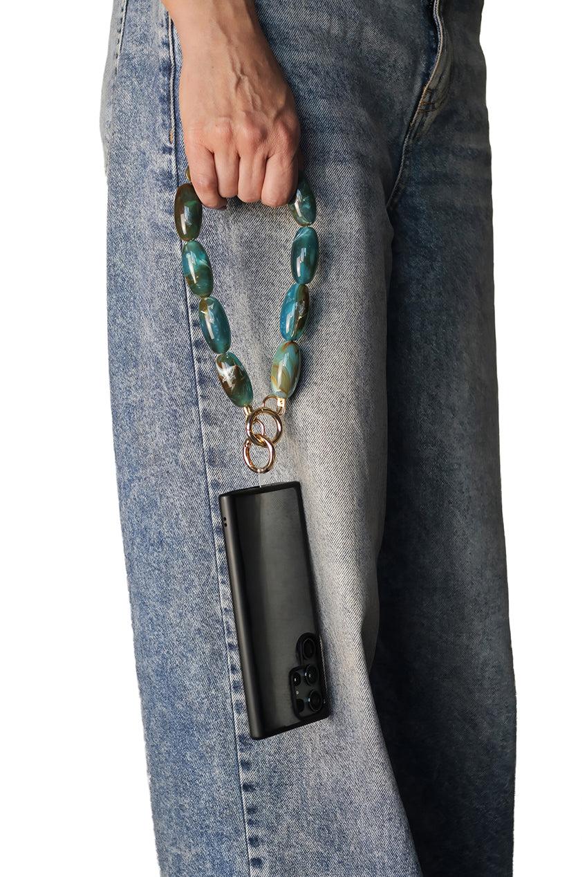 goddiva Acrylic Gemstone Phone Strap - Green by Goddiva Accessories