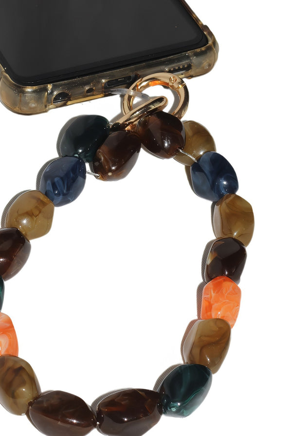 Goddiva Acrylic Gemstone Phone Strap - Multicolour By Goddiva Accessories