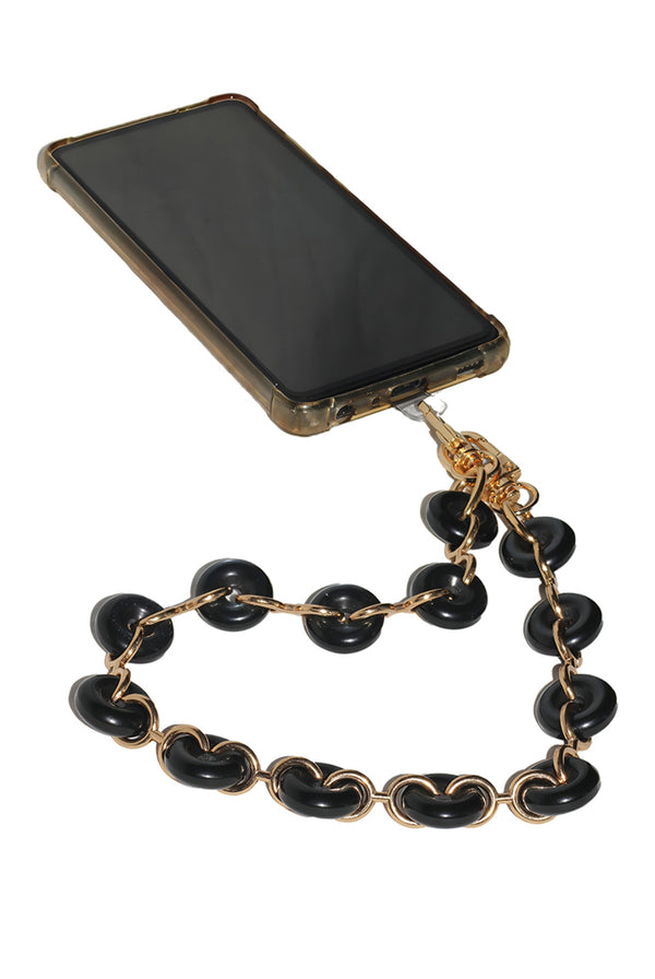 Goddiva Acrylic Metal Chain Phone Strap - Black By Goddiva Accessories