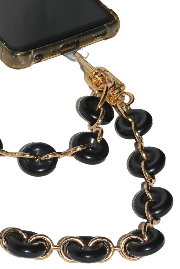 Goddiva Acrylic Metal Chain Phone Strap - Black By Goddiva Accessories